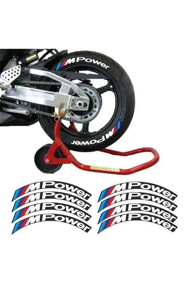 GOGOPREMİUM M POWER BEYAZ 3D LASTİK YANAK YAZISI ürün görseli 1