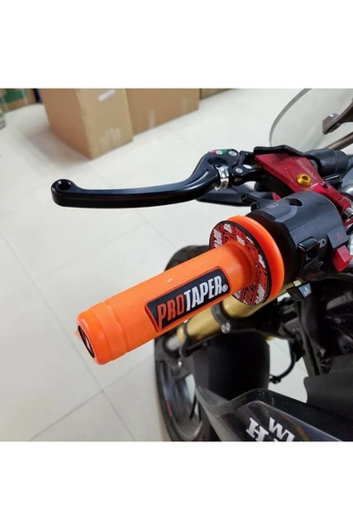 EMİNMOTOR MOTOSİKLET & BİSİKLET Protaper Motosiklet Elcik Takımı Turuncu - Resim 3