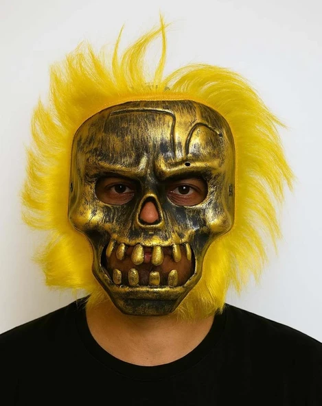 Eğitici Oyuncak Wild Skull - Bakır Kafatası Sarı Saçlı İskelet Maske