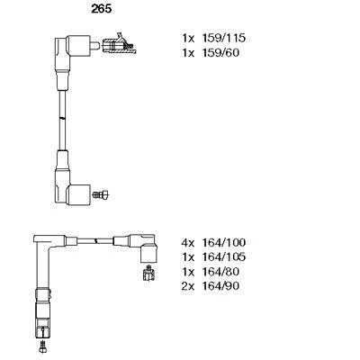 BREMI 265 ATESLEME KABLOSU SETI MERCEDES M119 W124 W210 W140 0300890635 ürün görseli 1