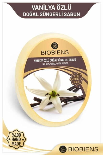 Biobiens Vanilya Özlü Duş ve Cilde Özel Doğal Süngerli Sabun - 1
