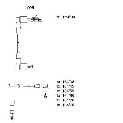 BREMI 905 ATESLEME KABLOSU SETI MERCEDES M104 W124 S124 C124 A124 W140 R129 0986356314-ZEF597 ürün görseli 1