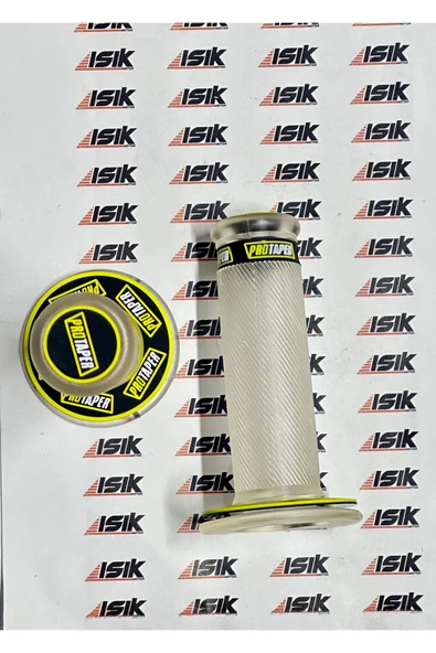 Universal Motosiklet Protaper Sağ-Sol Elcik Takımı Şeffaf Sarı-Siyah Yazılı - 1