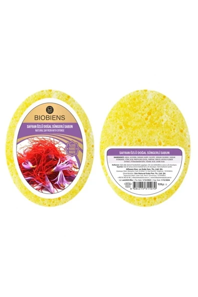Biobiens Safran Özlü Doğal Süngerli Sabun 135gr - 1