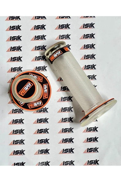 Universal Motosiklet Protaper Sağ-Sol Elcik Takımı Şeffaf Turuncu-Siyah Yazılı - 1