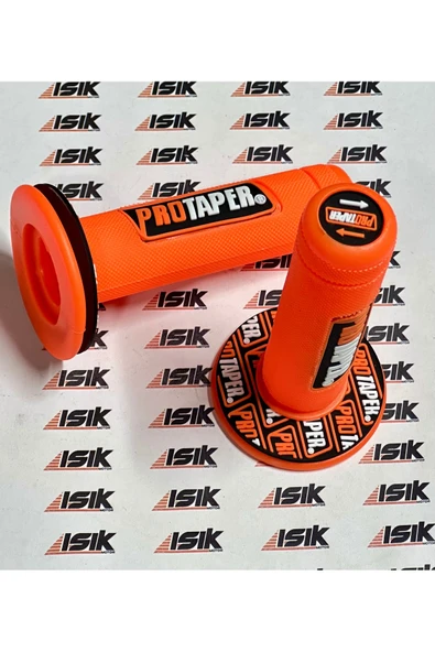 Universal Motosiklet Protaper Sağ-Sol Elcik Takımı Turuncu Turuncu-Beyaz Yazılı - 1