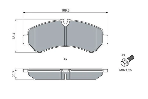 BOSCH 0986460013 FREN BALATASI ARKA MERCEDES SPRINTER B907 18> A9074205201 ürün görseli 1