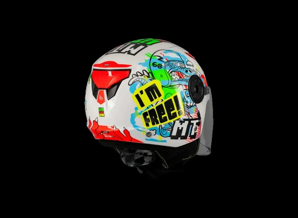 KASK MT ÇOCUK LITE DİNO A0 BEYAZ - 3