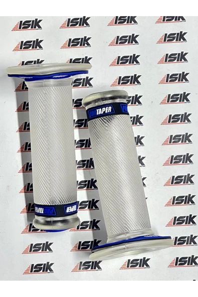 Universal Motosiklet Protaper Sağ-Sol Elcik Takımı Şeffaf  Mavi- Siyah Yazılı - 4
