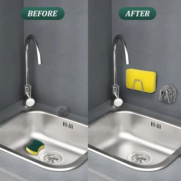 Kendinden Yapışkanlı Çelik Drenaj Askı Paslanmaz Çelikten Üretilmiş Duvar Montajlı Süzgeç Tutucu Sabunluk Tıraş Aparatı Banyo ve Mutfak İçin Delmeden Uygulanan Şık ve Dayanıklı Askı Aparatı - Resim 7