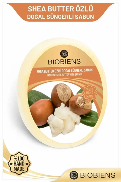 Biobiens Shea Butter Özlü Duş ve Cilde Özel Doğal Süngerli Sabun - 1