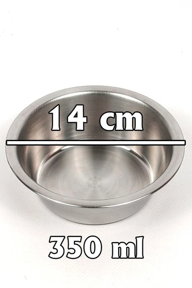 2 Adet Paslanmaz Çelik Kedi Kase Köpek Mama Su Kabı Mamalık Suluk 14cm 350ml Medıum - 3