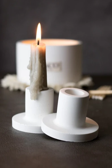2'li Şamdan Mumluk Beton - 2