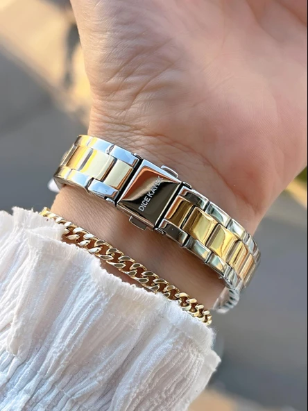 Dice Kayek 2 Yıl Garantili Çelik Kasa Ve Kordon 5 Atm Suya Dayanıklı Kadın Kol Saati+Bileklik AA.001 - 3