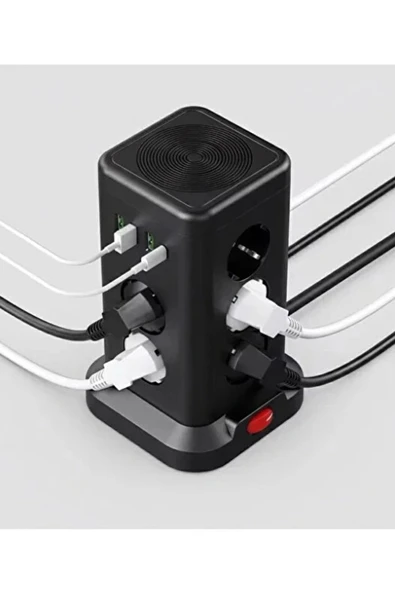 Wp711 Akım Korumalı Priz Kablosuz Şarj İstasyonu 11x Soket 3x Usb 1xtype-c Kablolu Grup Priz - 3