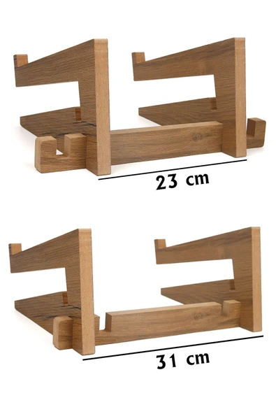 Ayarlanabilir Kademeli Ahşap Laptop Standı Notebook Yükseltici Macbook Tutucu 13" 14" 15" 16" 17" - 4