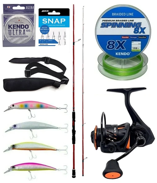 Yek Outdoor Spin Olta Seti Okuma Red Spin 8'0'' 243 cm 7-28 gr 2 Parça&Savage Gear Orange LTD 4000 FD 8+1BB Olta Makinesi ürün görseli 1