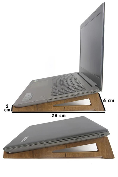 Ahşap Laptop Tutucu Notebook Standı Macbook Yükseltici 13" 14" 15" 16" 17" - 2