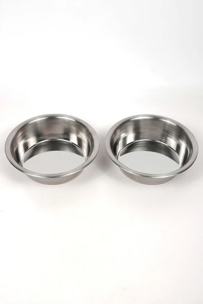 2 Adet Paslanmaz Çelik Kedi Kase Köpek Mama Su Kabı Mamalık Suluk 14cm 350ml Medıum - 9