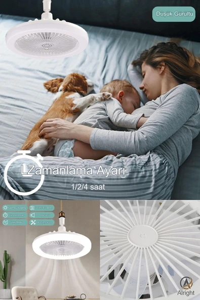 Yeni Nesil E27 Duylu Kumandalı Tan Vantilatörlü Led Lamba 3 Hız Ayarı Ve 3 Renk Ayarı - 2