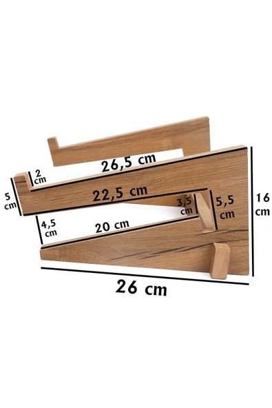 Ayarlanabilir Kademeli Ahşap Laptop Standı Notebook Yükseltici Macbook Tutucu 13" 14" 15" 16" 17" - 6