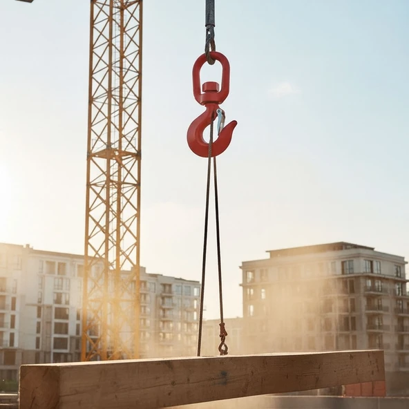 Fırdöndü Kuşgöz 3 Tonluk Çelik Dönel Kanca Vinç Halat Taşıma Bağlantı Ekipmanı Dayanıklı Model - Resim 4