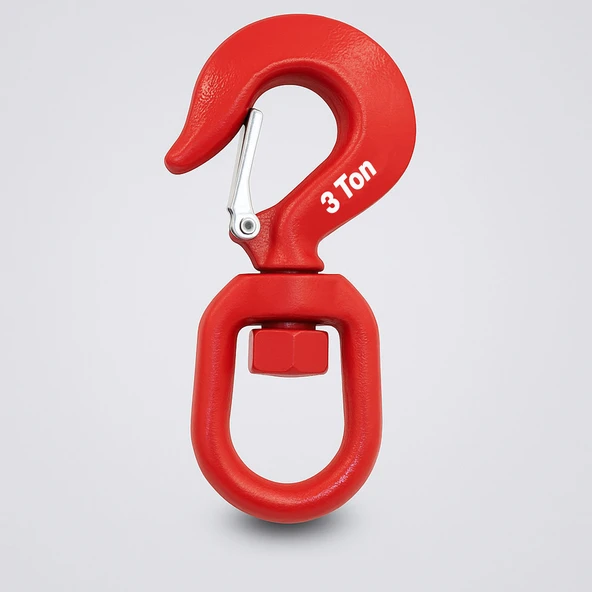 Fırdöndü Kuşgöz 3 Tonluk Çelik Dönel Kanca Vinç Halat Taşıma Bağlantı Ekipmanı Dayanıklı Model - Resim 2
