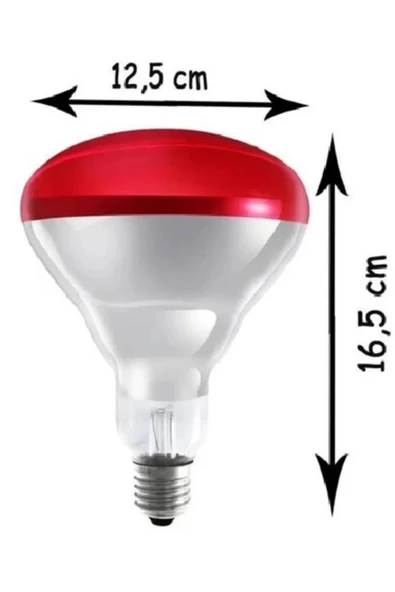 250w Kızılötesi (infrared) Isıtıcılı Fizik Tedi Lambası (kırmızı Işık) E27 (kalın Duy) - 3