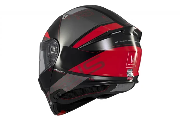 KASK MT GENESİS SV ATEMPO B15 ÇENE AÇILIR PARLAK KIR/BEYAZ - Resim 6