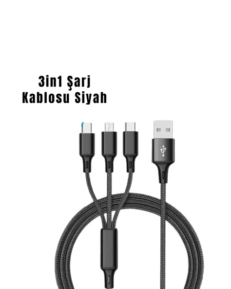 3’ü 1 Arada Hızlı Şarj Kablosu ürün görseli