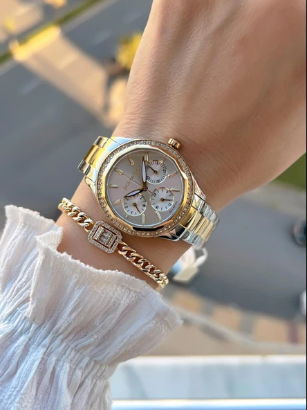 Dice Kayek 2 Yıl Garantili Çelik Kasa Ve Kordon 5 Atm Suya Dayanıklı Kadın Kol Saati+Bileklik AA.001 - 2