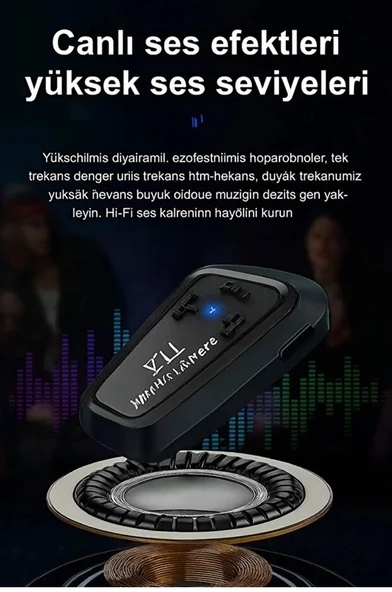 Y11 Bluetooth Kulaklık Mikrofonlu Motosiklet Kulaklığı İntercom Bt 5.3 - 2