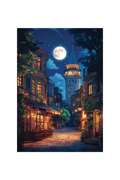 Anatolian 500 Parça Yapboz Puzzle - Dolunayda Galata 3643 - Resim 2