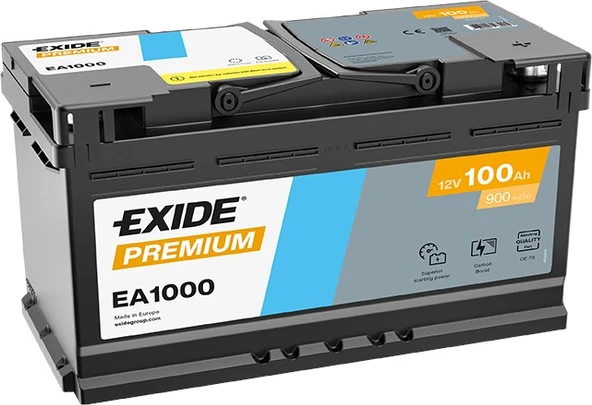 Exıde EA1000 12V 100Ah 900A Premıum Akü (Üretim Tarihi:2025) ürün görseli 1
