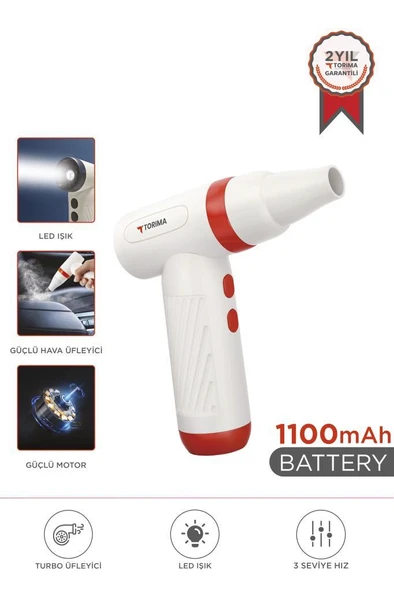 Torima TTB-01 Kırmızı Yüksek Hızlı Turbo 85 000 pm -1100 mAh - 40 W Hava Üfleme Makinası. ürün görseli