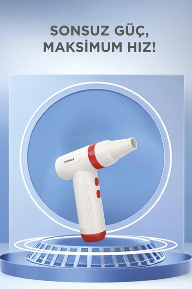 Torima TTB-01 Kırmızı Yüksek Hızlı Turbo 85 000 pm -1100 mAh - 40 W Hava Üfleme Makinası. - Resim 4