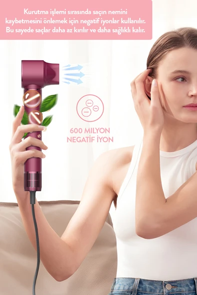 Pro Compact Uzun Multi-styler Hava Üfleme 5in1 Saç Şekillendirici Bldc Shd-1729 Royal Gilded Red - 3