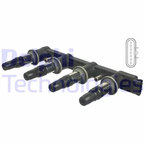 DELPHI CE01840-12B1A ATEŞLEME BOBİNİ CHEVROLET AVEO 1.4 06 > CRUZE 1.4-1.6-1.8 09 > KALOS 1.4 05 > LACETTI 1.4-1.6 05 > 96476979-25186686 ürün görseli 1