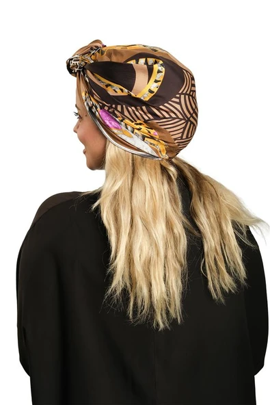 Vizon Pratik Hazır Geçmeli Tesettür Bone İpek Desenli 2410_10 - Resim 3