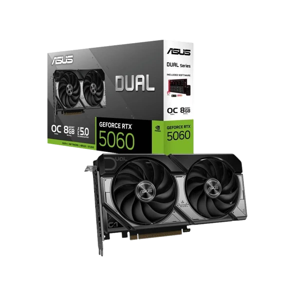 ASUS Dual GeForce RTX 5060 OC Edition 8GB GDDR7 DLSS 4 128 Bit Ekran Kartı ürün görseli 1