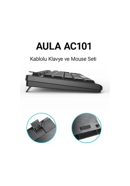Aula AC101 Kablolu Klavye Mouse Seti - OUTLET - Resim 9