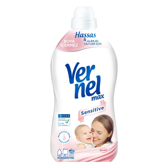 Vernel Max Kons.Çam.Yumuşatıcı 1440 ml Lavanta - Taze Gül ve Sensitive 3 lü - 4
