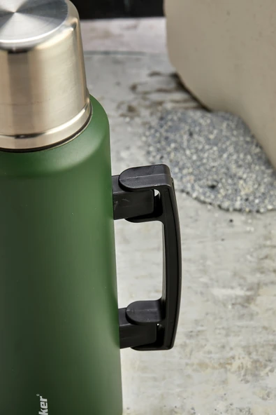 Cooker CKR2085 1.5 Litre Çift Katlı Kulplu Çelik Termos Yeşil - 5