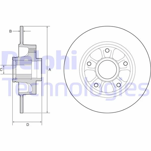 DELPHI BG9230RSC FREN DİSKİ ARKA RENAULT MEGANE IV HB 16> RULMANLI ABS SENSÖRLÜ 432000166R-432009292R-432024629R ürün görseli 1