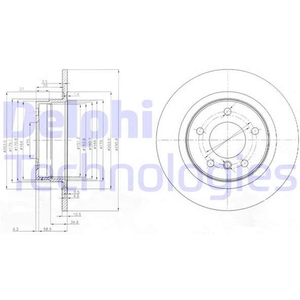 DELPHI BG3960 FREN DISKI ARKA BMW E81 E87 E90 34216855002 ürün görseli 1
