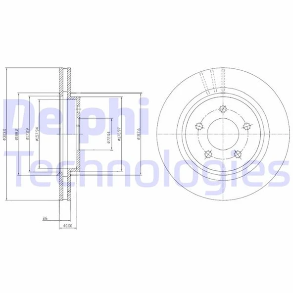 DELPHI BG4240C ARKA FREN AYNASI VOLVO S60 10 >13 > S80 II 08 >13 > V60 10 > V70 08 > XC70 07 >13 > 302x5DL 31341483-31277929-31471028-30769060 ürün görseli 1