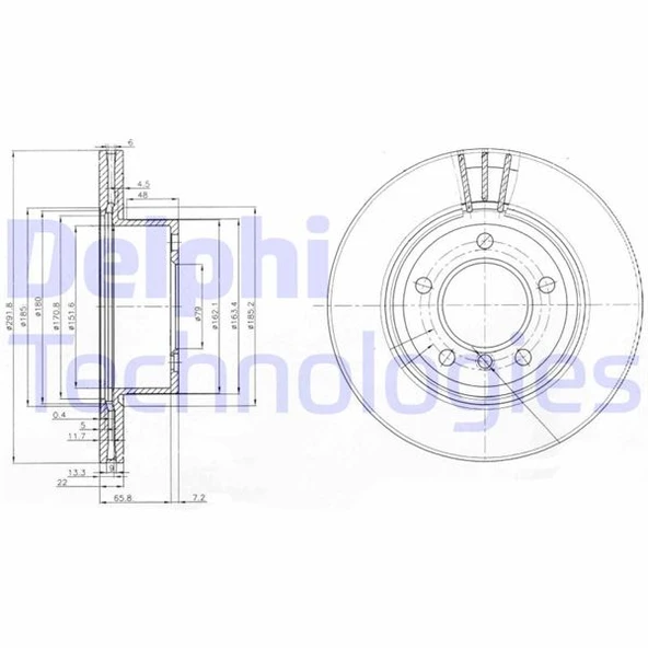 DELPHI BG3900C FREN DISKI ON BMW E81 E82 E87 E88 E90 34116854997 ürün görseli 1