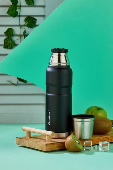Cooker CKR2052 500 ML Çift Kat Sızdırmaz Paslanmaz Çelik Termos  Siyah - 5