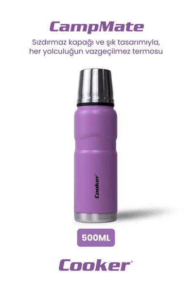 Cooker CKR2052 500 ML Çift Kat Sızdırmaz Paslanmaz Çelik Termos Pembe - 1