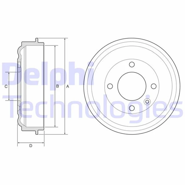 DELPHI BF638 ARKA FREN KAMPANASI OPEL CORSA F 19> PEUGEOT 208 19> 9821572480 ürün görseli 1